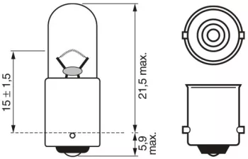 Set 2 Becuri 12V T4W 4W Pure Light Blister Bosch 
