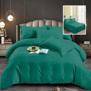 Set Lenjerie De Pat Pentru 2 Persoane Xxl Bumbac Damasc Policotton 4 Piese Cearceaf Pat 230X260 Cearceaf Pilota 230X200 Fete De Perne 