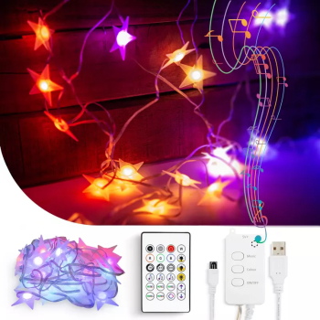 Sir 5m lumina inteligenta stea USB 25 LED-uri RGB Bluetooth/telecomanda 58385 