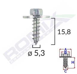 Surub Cu Saiba Ford Opel 5.5X19Mm Set 10 Buc 