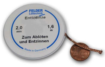 Tresa cupru pentru decositorit DESOLDERING WICK FELDER 2.0 1.6m 27162000 