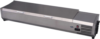 Vitrina frigorifica tip display Inox pentru containere GN 1/3 cu o inaltime maxima de 150 mm Hendi 4x GN1/3 180 W 