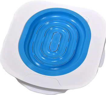 Adaptor de toaleta pentru pisici Aexya albastru cu alb 