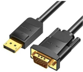 Cablu DisplayPort mufa tata - VGA D-Sub 15pin HD mufa tata 1080P 60Hz 1.5m negru 30AWG VENTION HBLBG