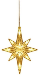 Decoratiune de Craciun Luminoasa in forma de Fulg cu Ventuza Alb Cald 