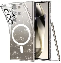 Husa pentru Samsung Galaxy S24 Ultra - Techsuit SparkleSkin MagSafe Series - Clear 