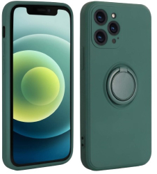 Husa protectie Flippy compatibila cu Samsung A51 4G Liquid Silicone Ring cu suport rotativ Verde 