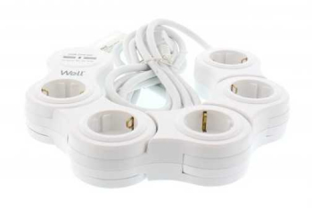 Prelungitor reglabil 5 prize 3m cablu 3xG1.5mm2 16A 3500W cu incarcator USB Well 