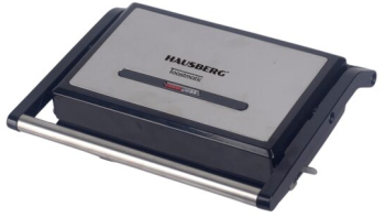 Sandwich maker & grill HAUSBERG HB-539IN 1100-1300W Termostat reglabil Placi acoperite cu granit Corp din Inox 