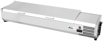 Vitrina frigorifica tip display Inox pentru containere GN 1/3 cu o inaltime maxima de 150 mm Hendi 7x GN1/3 180 W 1605x395x H 290 mm 