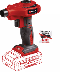Pompa fara cablu pentru aer Einhell Power X-Change CE-AP 18 Li Solo 670 Lmin presiune 0.05 bari Rosu 