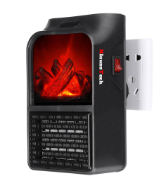Aeroterma De Perete Klausstech Putere 500 W Display Digital Temperatura Ajustabila Lumina Ambientala Design Modern Negru 