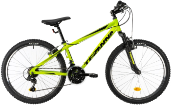 Bicicleta Copii Teranna cadru aluminiu echipare Shimano 18 viteze - 24 Inch Verde 