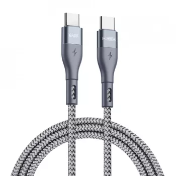 Cablu de Date 2x Type-C Super Fast Charging 65W 480Mbps 1m - Duzzona A2 - Grey 