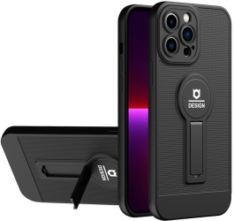 Husa Armor Design cu Stand pentru Apple iPhone 11 Pro Max Negru Suport Auto Magnetic Wireless Charge Protectie Antisoc Flippy 