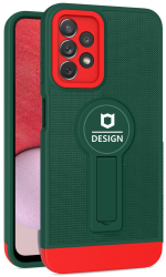 Husa Armor Design cu Stand pentru iPhone 12 Verde/Rosu Suport Auto Magnetic Wireless Charge Protectie Antisoc Flippy 
