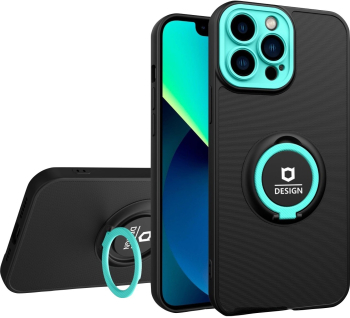 Husa Eagle Eye cu Stand pentru Apple iPhone 13 6.1 Negru/Turcoaz Suport Auto Magnetic Protectie Antisoc Flippy 