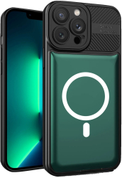 Husa pentru Apple iPhone 12 MagSafe Urban Armor Flippy Verde inchis suport magnetic 