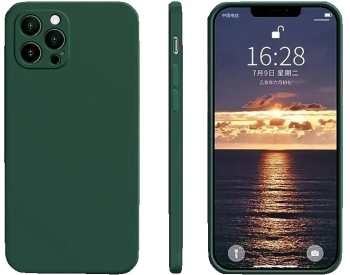 Husa pentru Apple iPhone 14 Pro Max Flippy Liquid Silicone cu Microfibra pe interior Protectie Antisoc Dark Green Verde inchis 