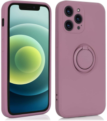 Husa protectie Flippy compatibila cu Apple iPhone 7/8/SE 2020 Liquid Silicone Ring cu suport rotativ Mov 