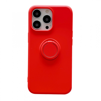 Husa protectie Flippy compatibila cu Apple iPhone 7/8/SE 2020 Liquid Silicone Ring cu suport rotativ Rosu 