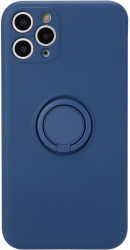 Husa protectie Flippy compatibila cu Huawei P30 Lite Liquid Silicone Ring cu suport rotativ Albastru 