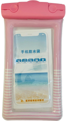 Husa subacvatica Cushion Waterproof Flippy Snowproof Universala Dungata cu Snur pentru telefon sau documente Roz 