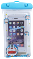 Husa subacvatica Glitter Kids Waterproof Flippy Snowproof Universala cu Snur pentru telefon sau documente Cat Bleu 