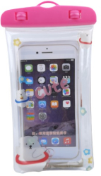 Husa subacvatica Kids Waterproof Flippy Snowproof Universala cu Snur pentru telefon sau documente Bears Roz 
