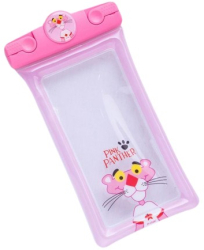 Husa subacvatica Mascot Waterproof Flippy Snowproof Universala cu Snur pentru telefon sau documente Pantera Roz 