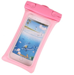 Husa subacvatica Matte Cushion Waterproof Flippy Snowproof Universala cu Snur pentru telefon sau documente Roz 