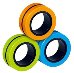 Jucarie antistres Flippy inele magnetice 3 piese Multicolor 