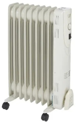 Radiator KlaussTech cu Ulei 2000 W 9 Elementi Termostat Otel 64 x 14.5 x 43 cm Culoare Alb 