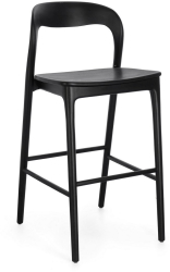 Scaun bar lemn negru Miley 48x51.5x102 cm 