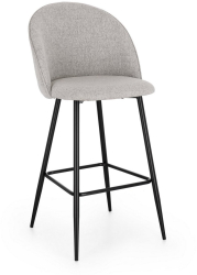 Set 2 scaune bar otel negru textil gri Tanya 51x52x107 cm 