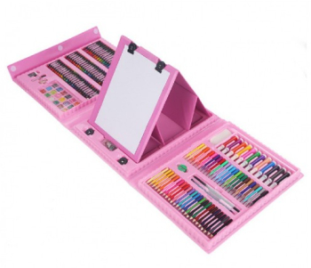 Set 208 Piese Complet pentru Pictura si Desen Flippy Tip Servieta 3-12 Ani 40.5 x 5 x 30 cm Roz 