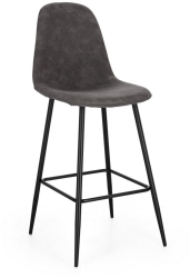 Set 4 scaune bar otel negru textil gri Yrelia 44x53x112 cm 