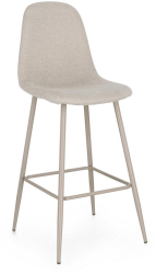 Set 4 scaune bar otel taupe textil bej Irelia 44x53x112 cm 