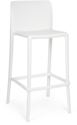 Set 4 scaune bar polipropilena alba Chloris 48x44x102 cm