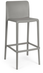 Set 4 scaune bar polipropilena gri Chloris 48x44x102 cm