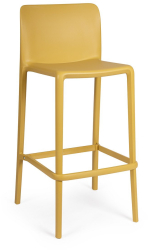 Set 4 scaune bar polipropilena ocru Chloris 48x44x102 cm