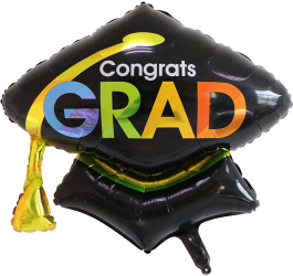Balon din Folie Metalizata Flippy Figurina Model Toca Congrats Grad Tematica Absolvire   66x66 cm Ambalaj Individual Pai Inclus