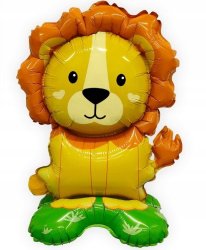 Balon din Folie Metalizata Flippy Mini Figurine Animalute Model Leu Tematica Aniversare 39x58 cm Ambalaj Individual Pai Inclus Umfla 