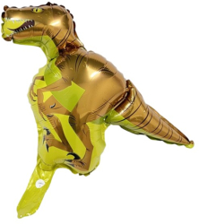 Balon din Folie Metalizata Flippy Mini Figurine Dinozauri Model Velociraptor Tematica Aniversare 48x43 cm Ambalaj Individual Pai Incl 