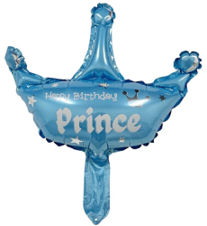 Balon din Folie Metalizata Flippy Mini Figurine Model Coroana de Print Tematica Aniversare 42x38 cm Ambalaj Individual Pai Inclus Um 