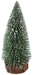 Brad artificial de craciun ornament pentru masa pe suport lemn 20 cm inaltime Argintiu 