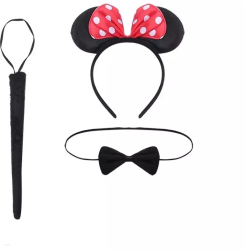 Costum soricel bentita papion si codita Gonga® Negru/Rosu 