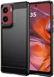 Husa pentru Motorola Moto G05 / E15 - Techsuit Carbon Silicone - Black 