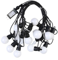 Instalatie Craciun 5 metri 10 Becuri LED rotunde pentru exterior cu incarcare la sursa de curent Flippy 