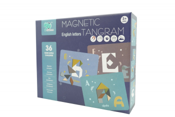 Joc Magnetic Tangram tabla si forme diverse magnetice 34 de piese pentru copii +3 ani multicolor 